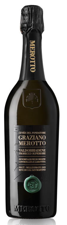 Valdobbiadene Prosecco Superiore DOCG Cuvée Del Fondatore Graziano Merotto - Brut Millesimato Rive Di Col S. Martino 2023- Merotto